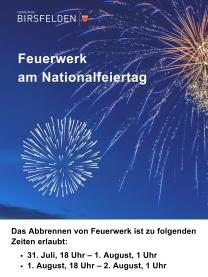 Plakat Feuerwerk Nationalfeiertag