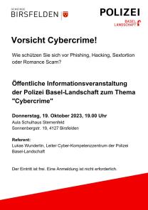 Flyer Infoveranstaltung Cybercrime