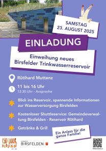 Plakat neues Trinkwasserreservoir