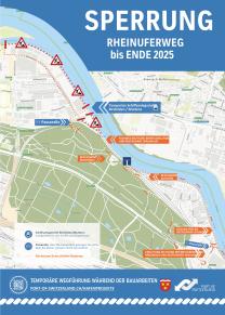 Karte Sperrung Rheinuferweg