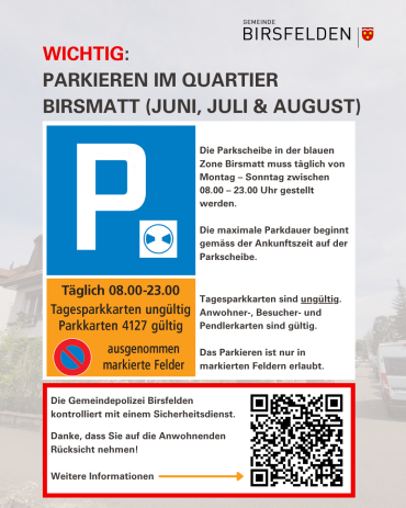 Poster Parking Birsmatt