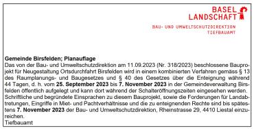 Planauflage Neue Ortsdurchfahrt