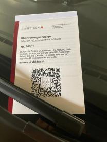 Neuer Bussenzettel mit QR-Code