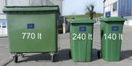 3 Grössen des Biocontainers zur Voransicht