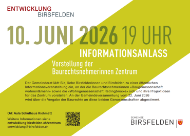 10. Juni 2026 Information Baurechte Zentrum